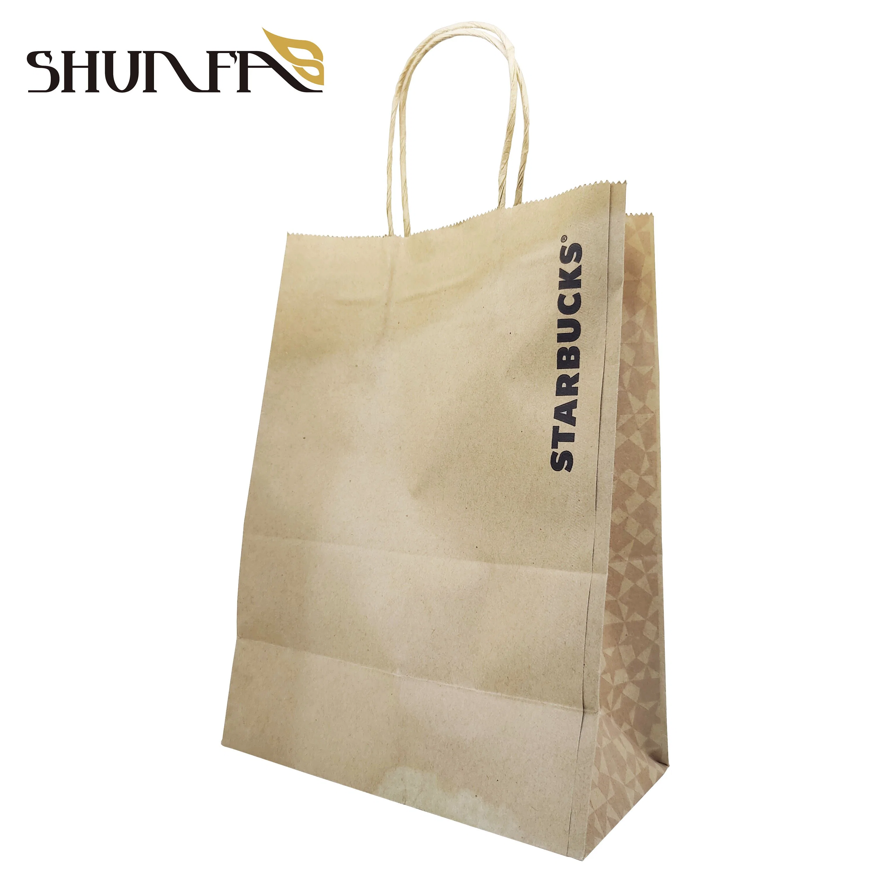 Brown Kraft Paper Round String Coffee Drinks Takaway Packing Recyclable Bag