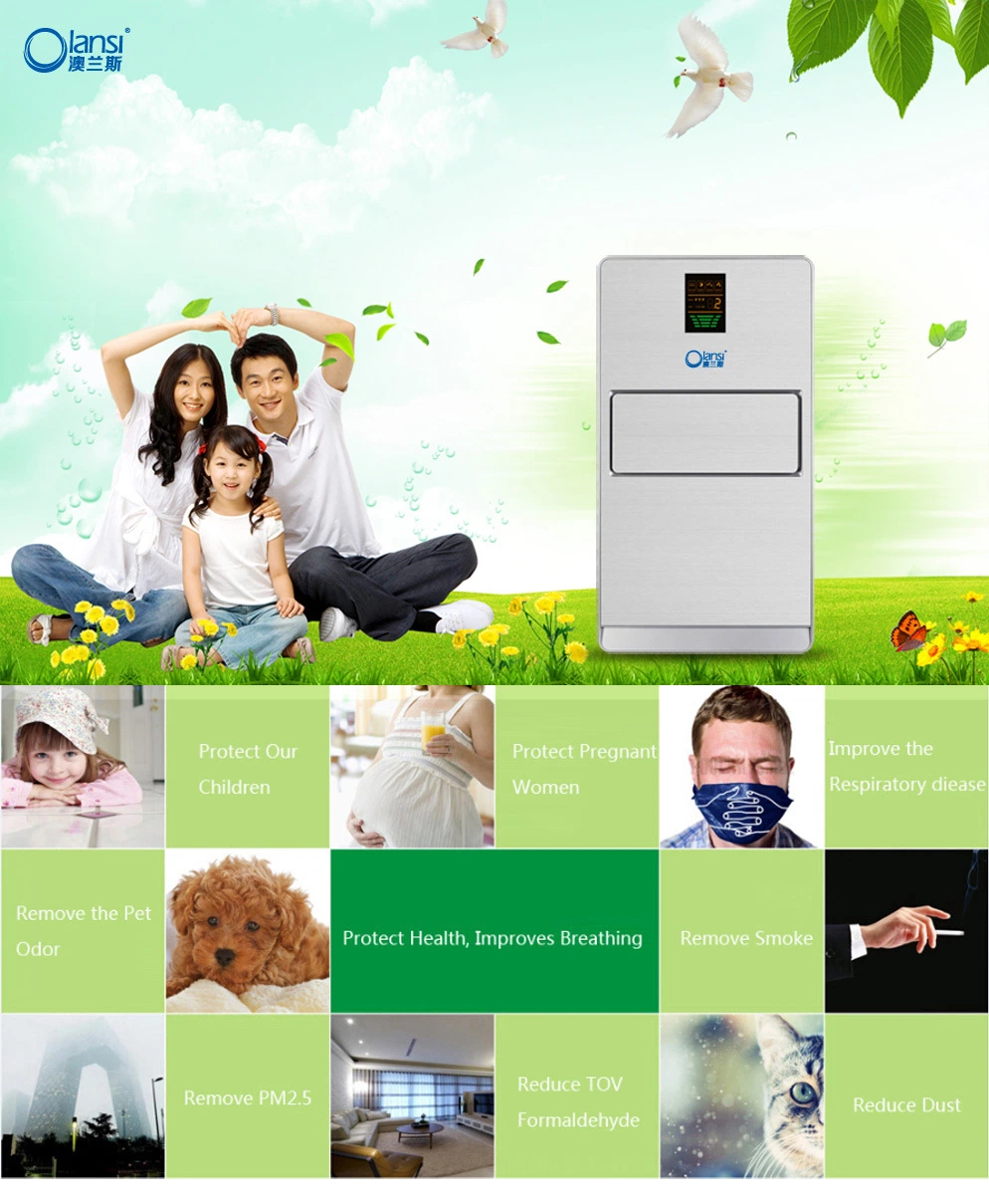Water Based Air Purifier with Dust Sensor and Aqi, 280m3/H Cadr Air Purifier 220V with UV Lamp for Saint Petersburg Russia