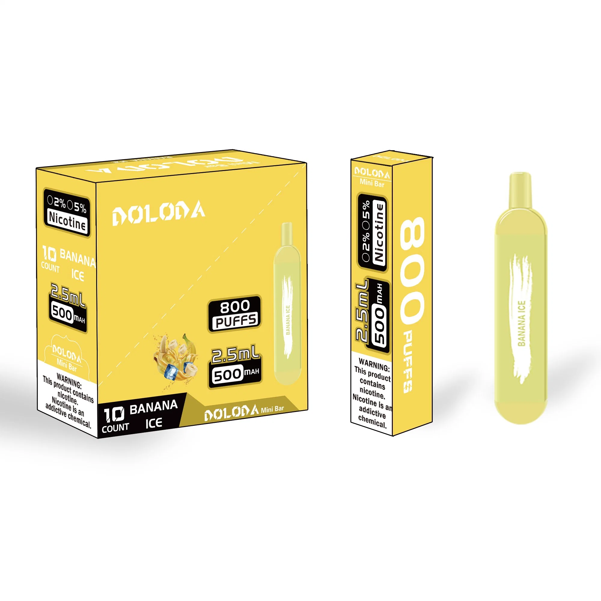 Doloda Wholesale/Supplier Mini Bar 800 Puffs vape Disposable/Chargeable Vape Pen