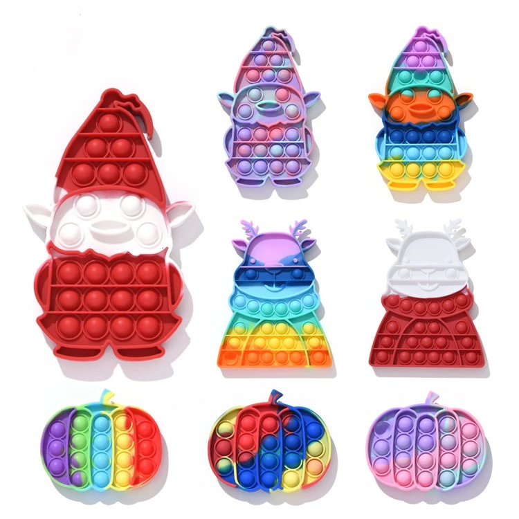 Oferta de Natal brinquedo sensorial de encaixe em silicone Bubble pop Fidget Alívio do esforço