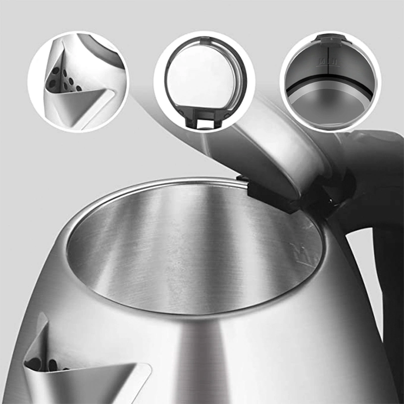 Wholesale/Supplier 1.8 L Cordless Stainless Steel Water Kettle Easy Pouring Spout Kettle Overheating Protection Electric Kettle