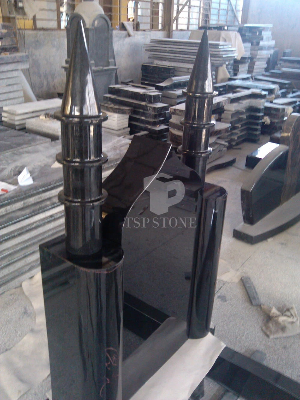 Black Granite Tombstone for Europe Styles