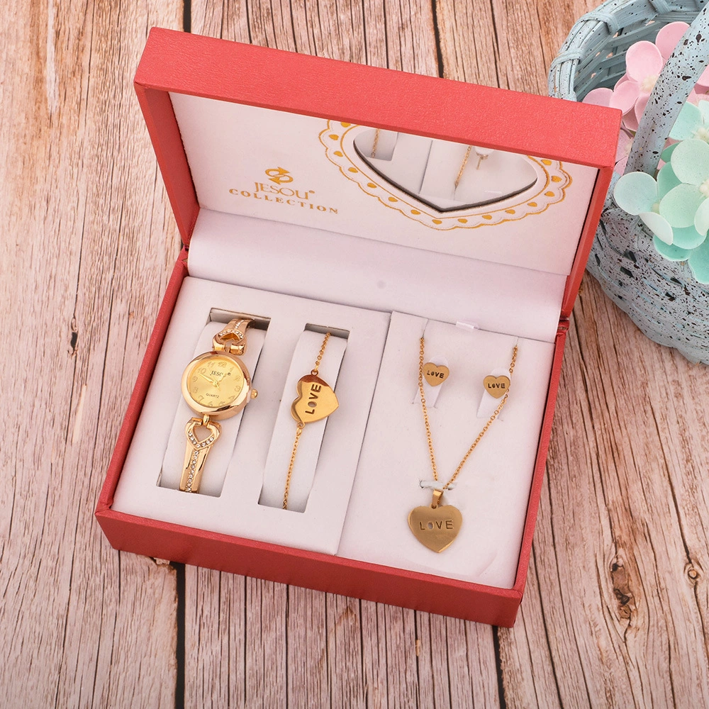 La fête des Mères personnalisé Gift Set avec Papillon Ensemble de bijoux en métal et regarder