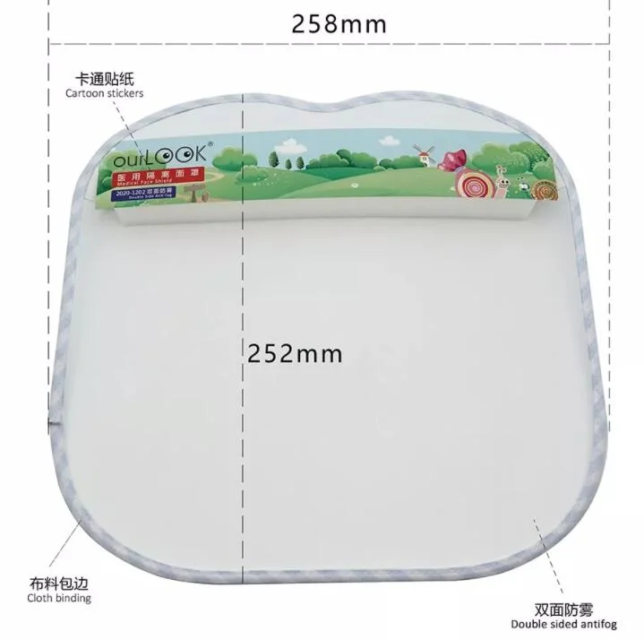 Acrylic Disposable Industrial Face Shield for Children, Kids