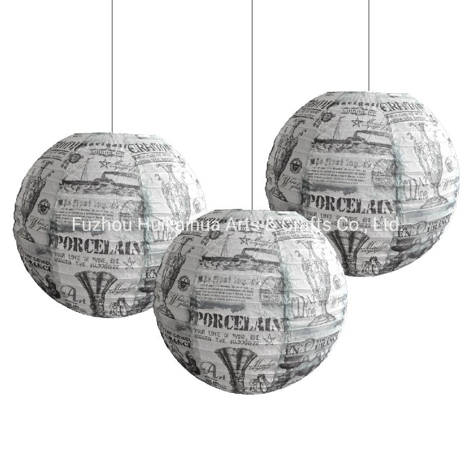 Hkh Art Craft Lampshade Paper Lampion Newspaper Printed Paper Lantern