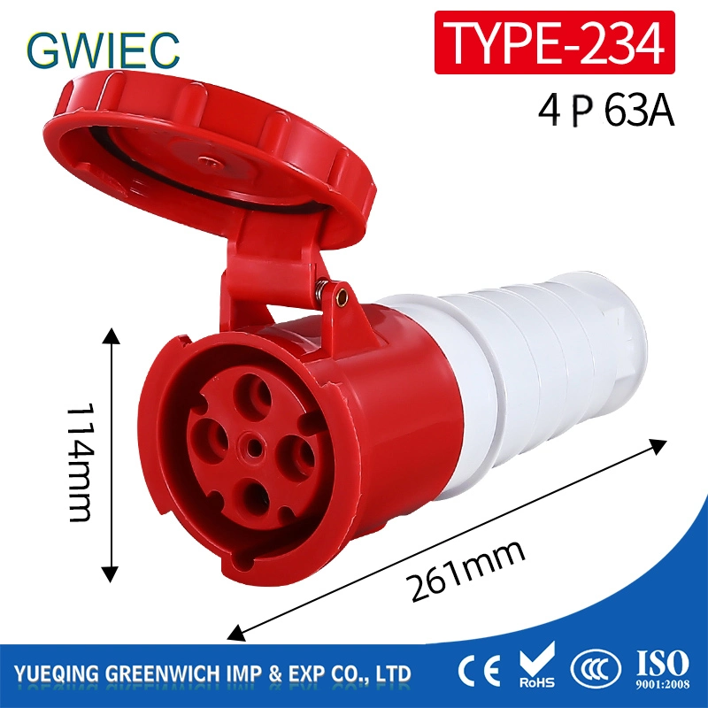 3 Phase Industrial Electrical Gwiec RJ45 Connector Male Female 32AMP Socket with Low Price