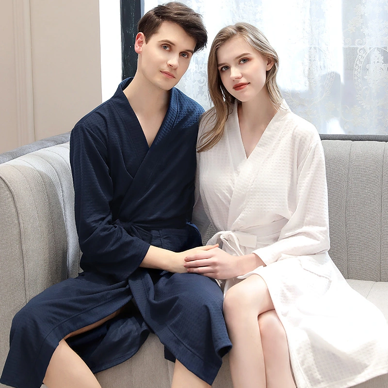 Automne Hiver Robe de nuit de la mosaïque de flanelle Long épaissir Hommes Femmes les pyjamas de vêtements de nuit