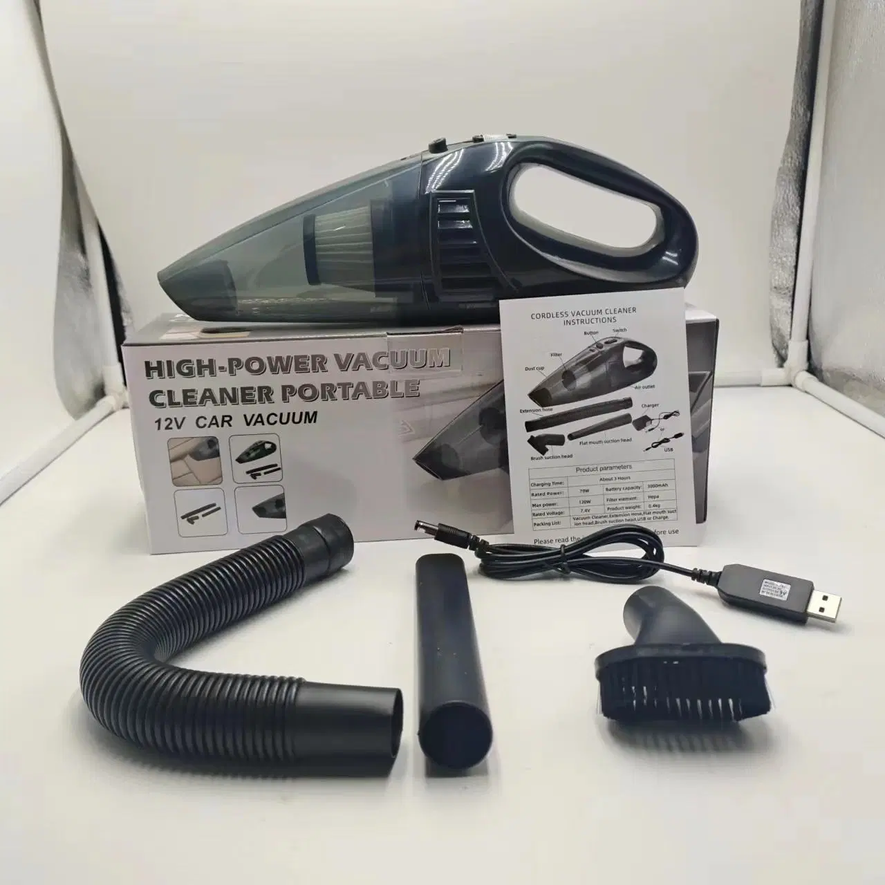 7.4V Cordless Car Vacuum Cleaner for Pet Hair or Car