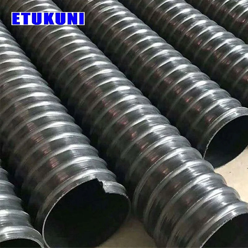 High Rigidity and Strength HDPE Steel Belt Reinforced Spiral Corrugated Pipe for Drainage and Ventilation Pipes of Mines and Buildings for Sewage and Drainage