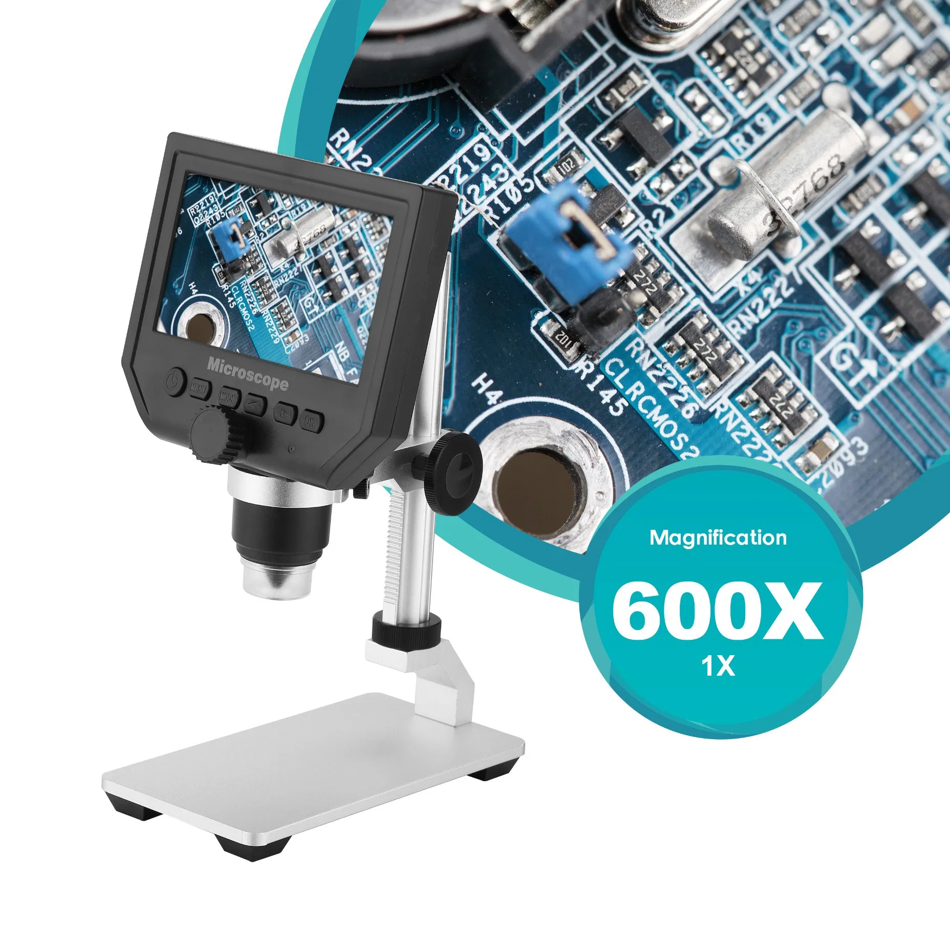 500X LED Illumination LCD Digital Microscope for Mobile Phone Motherboard (BM-DM43S)