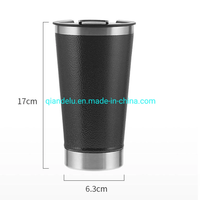 20oz 473ml Travel Mug with Insulated 304 Coffee Mug 8/18 Stainless Steel Cup Beer Mug with Bottle Opener Convenient Car Coffee Cup