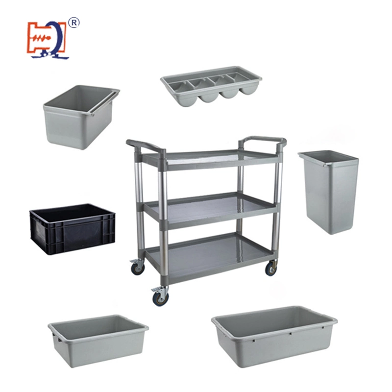 Three Tier Plastic Restaurant/Hotel Service Cart Kitchen Food Trolley