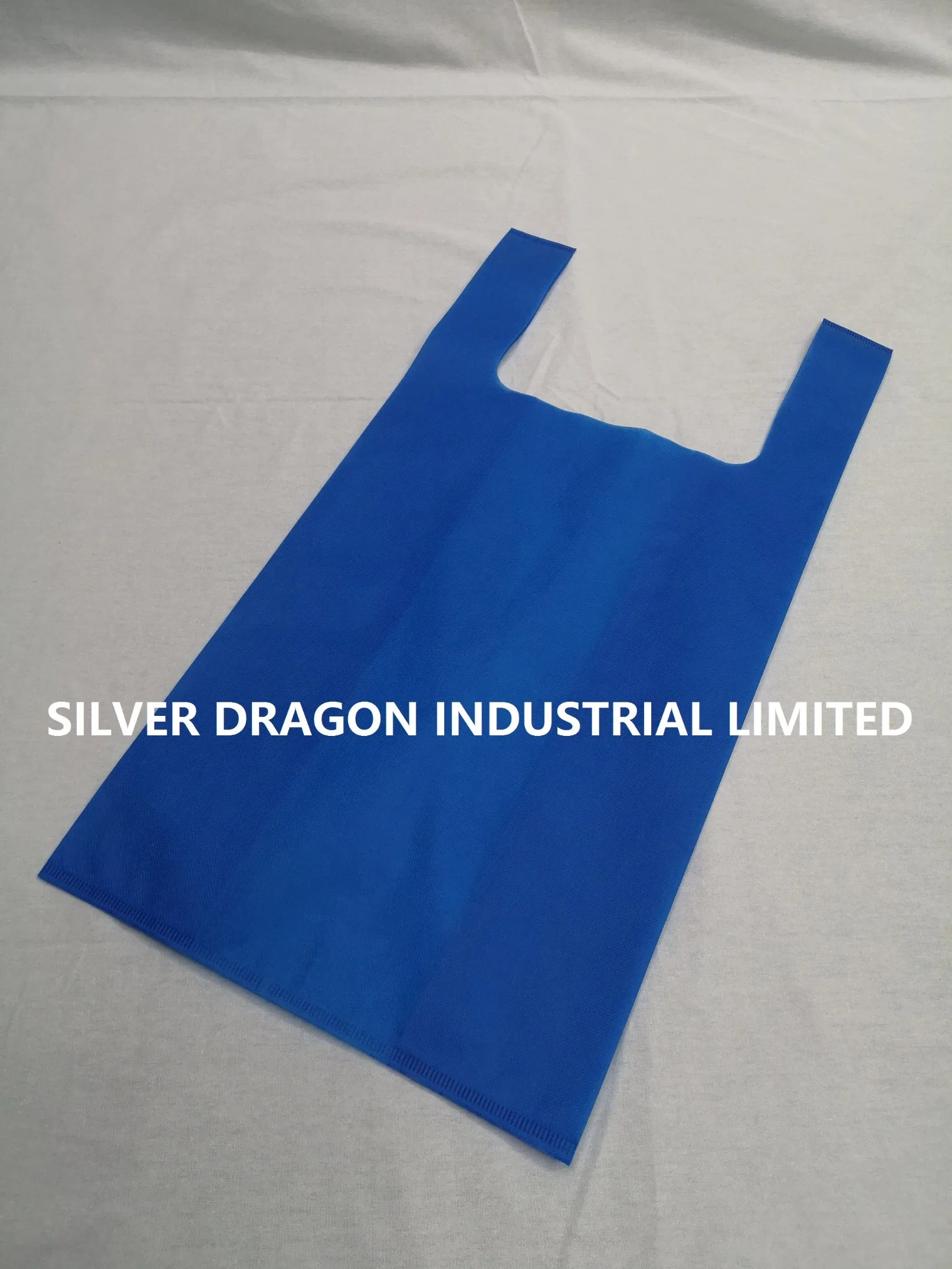 Non-Woven T-Shirt Shopping Bags with Large Size 32X61X20cm, 50GSM, Blue