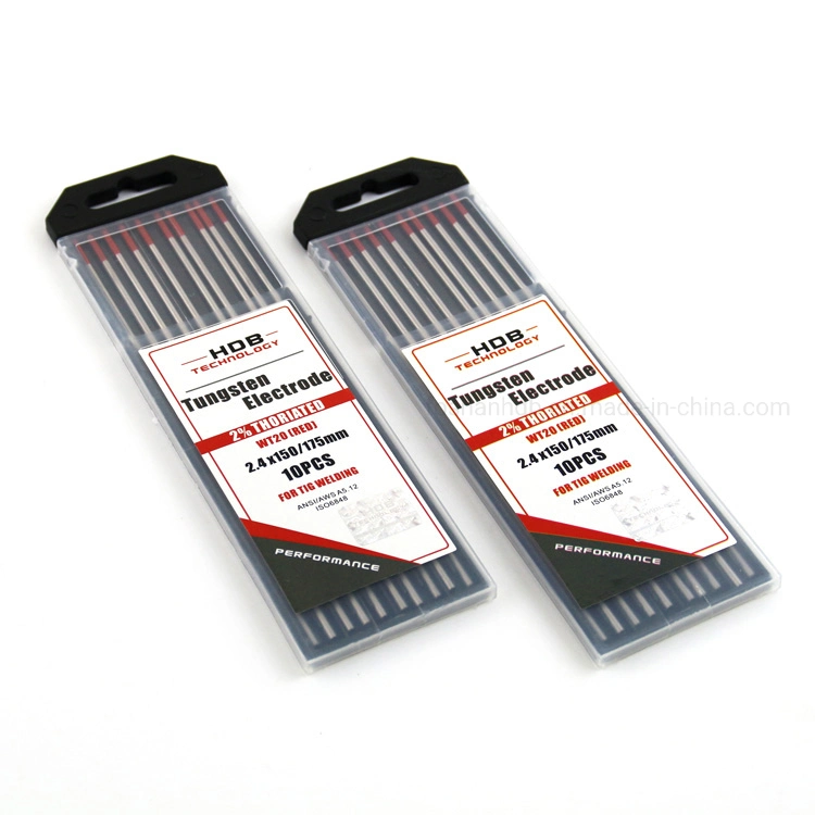 Factory Customized Wt20 Tungsten Thorium Electrode 10PCS Wt20 150/175mm TIG Electrode Tungsten