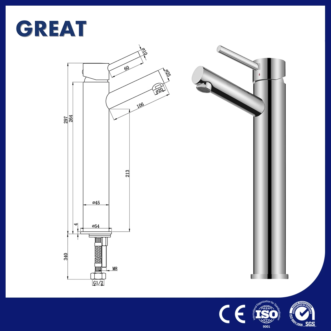 Great Single Hole Faucet Suppliers Bathroom 1 Hole Sink Faucet Gl4911A49 Chrome High Single Lever Basin Faucet China Quality Ceramic Cartridge Wash Basin Tap