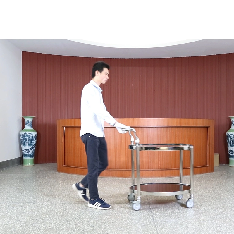 Round Stainless Steel Liquor Service Trolley (FW-131)