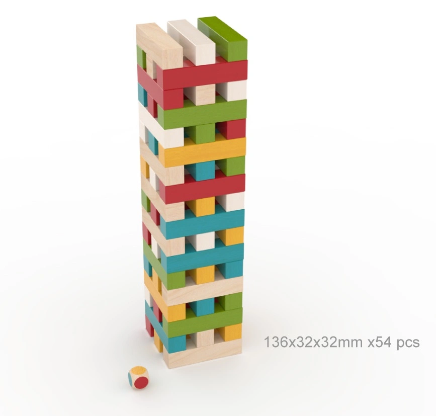 Деревянные игрушечные тумбы Башня кирпичное здание Игра сверкающие блоки