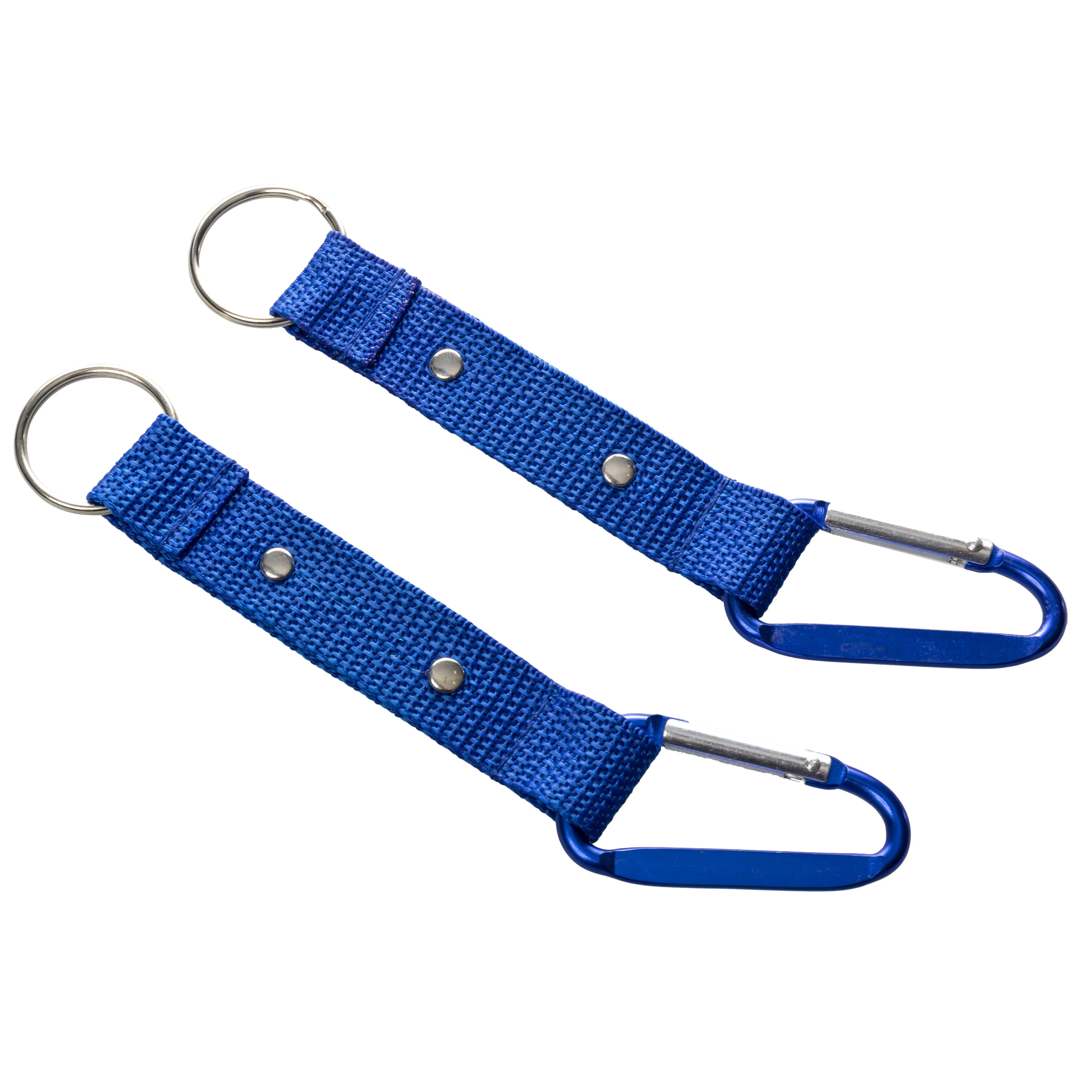 Polyester Short Strap Swivel Hook Carabiner Car Keychain with PVC Logo