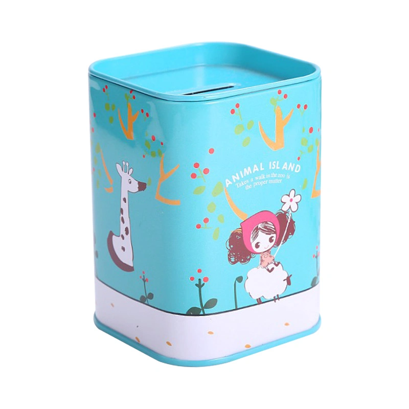 Metal Tin Can Piggy Bank Money Saving Recyclable Coin Bank for Kid