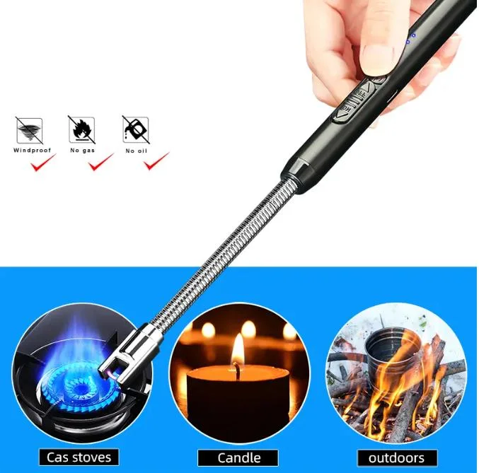 Factory Promotion Hot Selling Windproof Flameless Chargeable Plasma Arc Electric Lighter for Candle Grill Fireplace