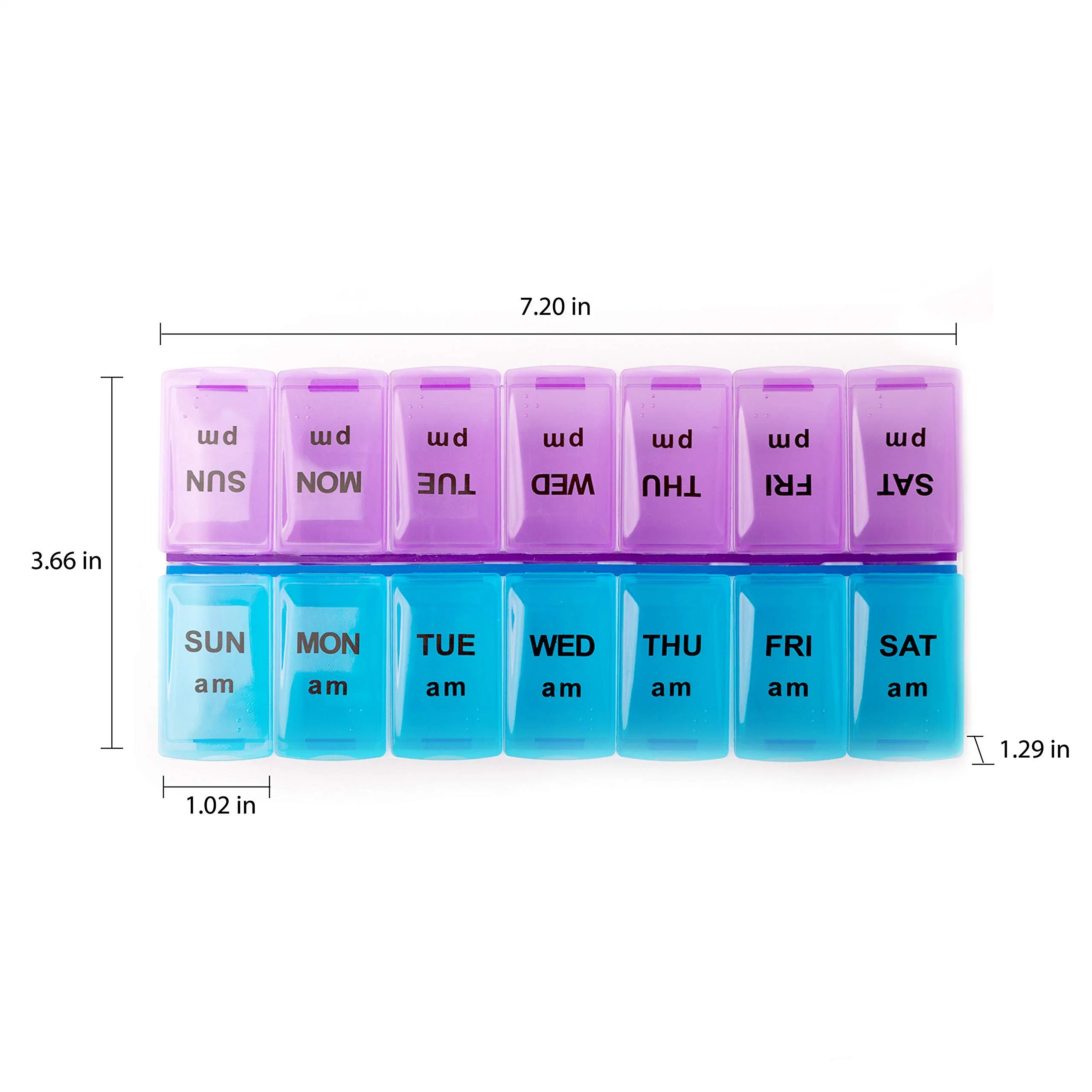 7 Days Am Pm 2 Times 14 Compartments Daily Detachable Weekly Pill Box Organizer Case Holder Dispenser