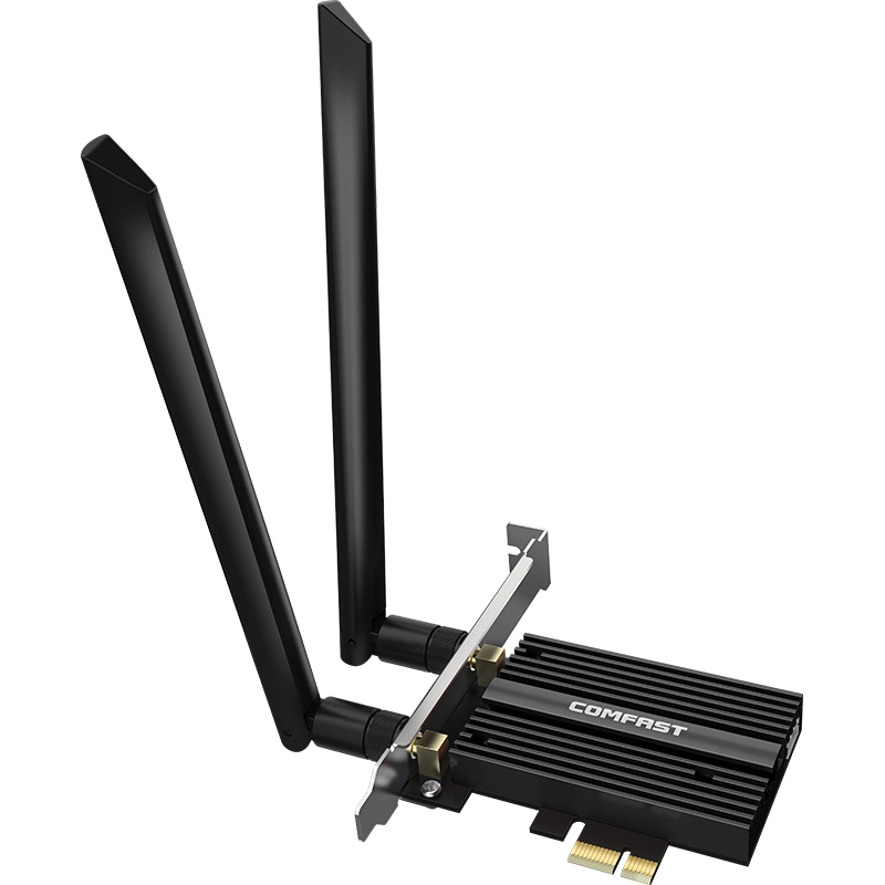 WiFi Comfast 6e Tarjeta de red inalámbrica WiFi LAN Card Pcie 5374Mbps tarjeta inalámbrica Bluetooth 5.2 para PC de escritorio