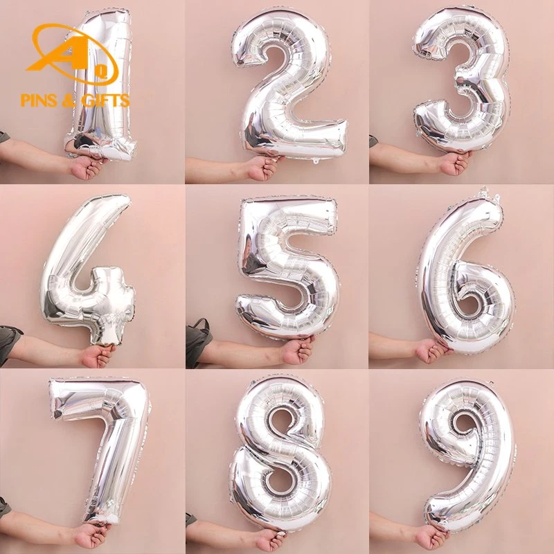 Custom Logo Printed Latex 10 12 36 Inch Metallic Wedding Birthday Party Decoration Letters Happy New Year Halloween LED Number Animals Balloon