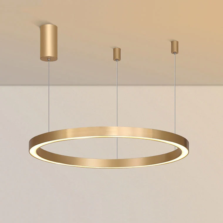 Aluminio Oro circular moderna cocina/comedor LED Interior colgante colgante redondo Anillo de luz