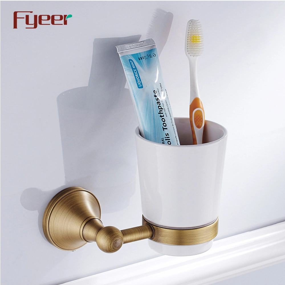 Fyeer Antique Brass Tooth Brush Holder