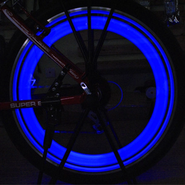 Road Bike Bicycle Lights LED Tyre Tire Valve Caps Wheel Spokes