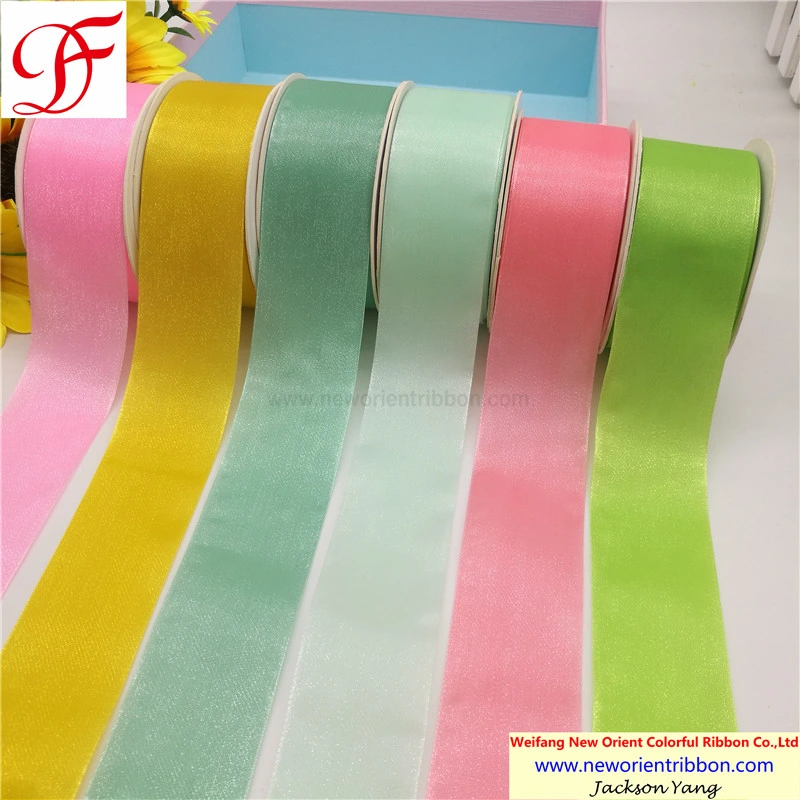 Hot Selling OEM/Customized Sparkle Sheer Satin Ribbon for Xmas/Gifts/Wrapping/Packing/Bows/Craft