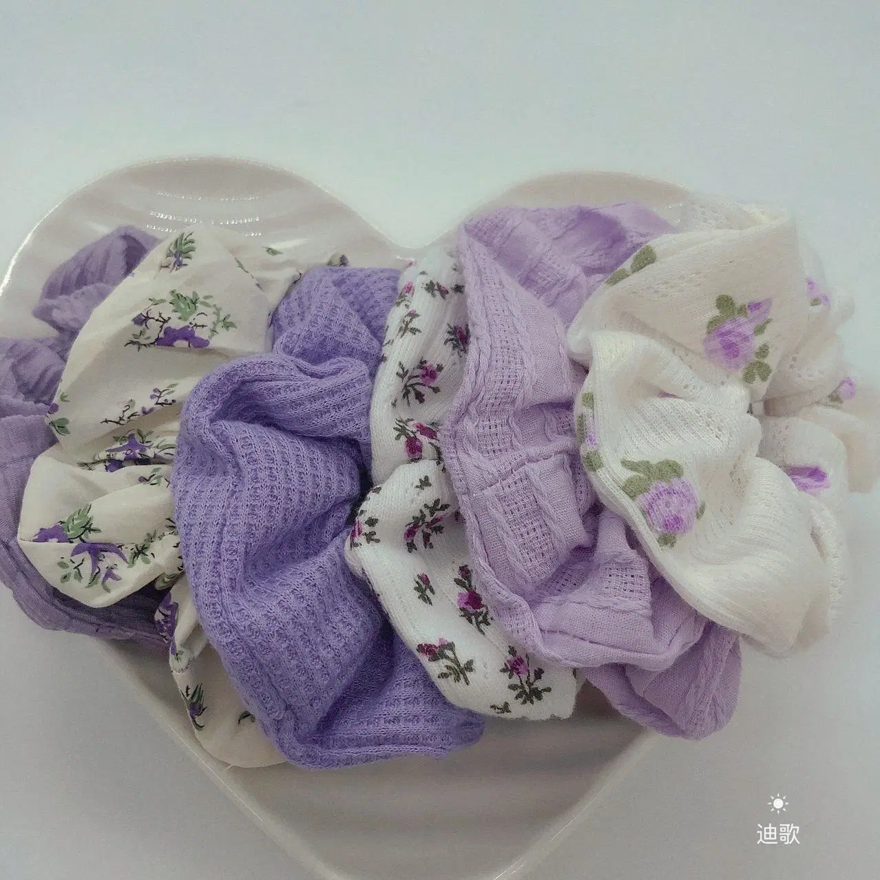 Floral Hair Circle French Gentle Purple Hair Ties Girls Hair Accessories