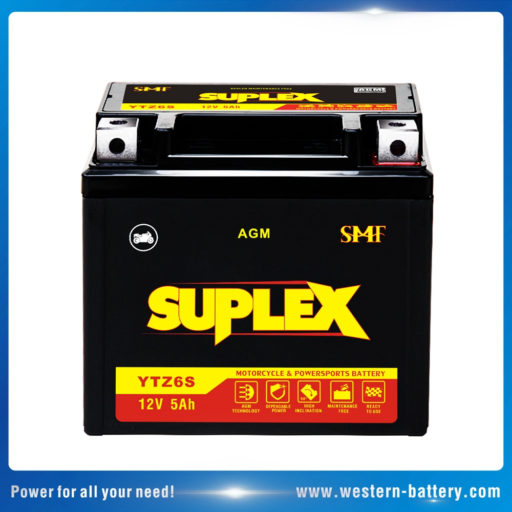 Suplex Ytz6s Sealed Maintenance Free Motorcycle Battery Yuasa Type 12V 5ah