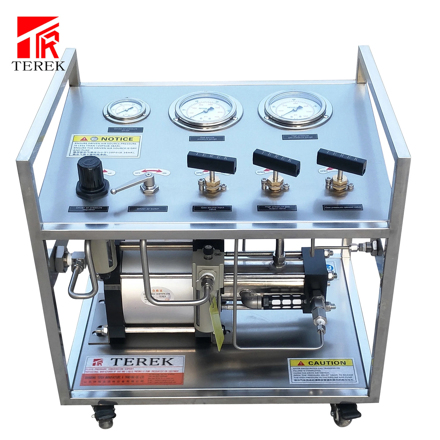 Terek Brand High quality/High cost performance  800bar Portable Air Driven Gas Pressure Testing Equipment High Pressure Fluid Transportation Pressure Testing Equipment