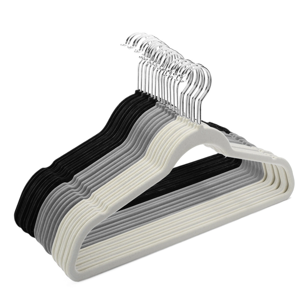 Rotatable Hook Durable Velvet Touch Flocking Clothes Hanger