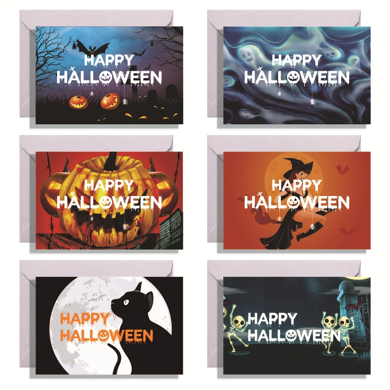 Happy Halloween 6 jeux de carte - Vente en gros avec les enveloppes et des autocollants