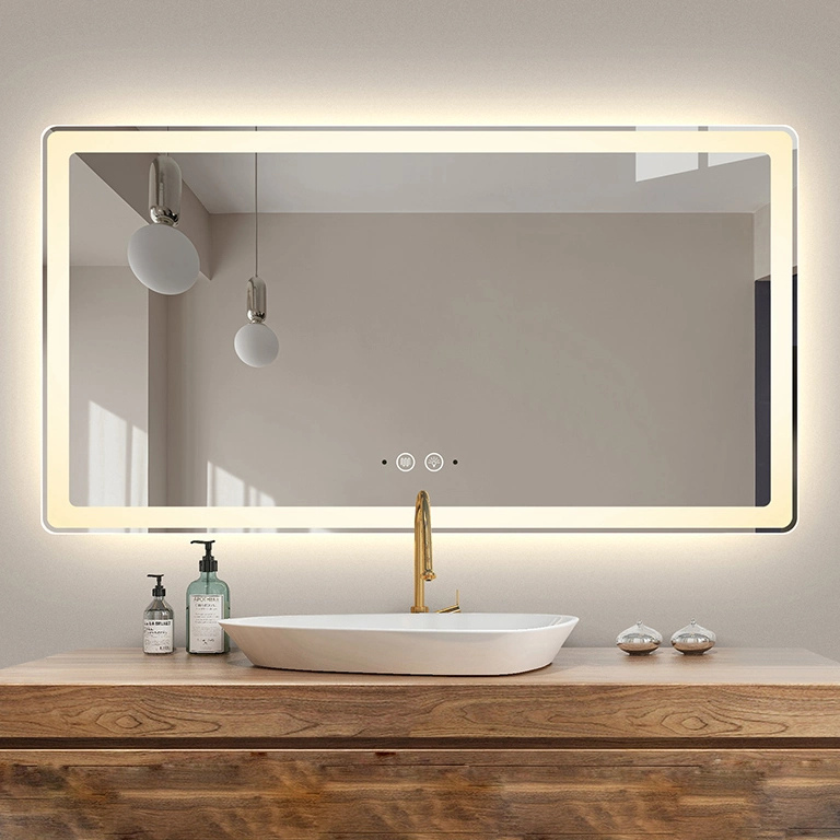 Jinghu China Factory CE/UL 2023 Hotel LED Bathroom Anti-Fog Touch Switch Lighted Illuminated Backlit Bluetooth Speaker Wall Mirror for Modern Bathroom Furniture