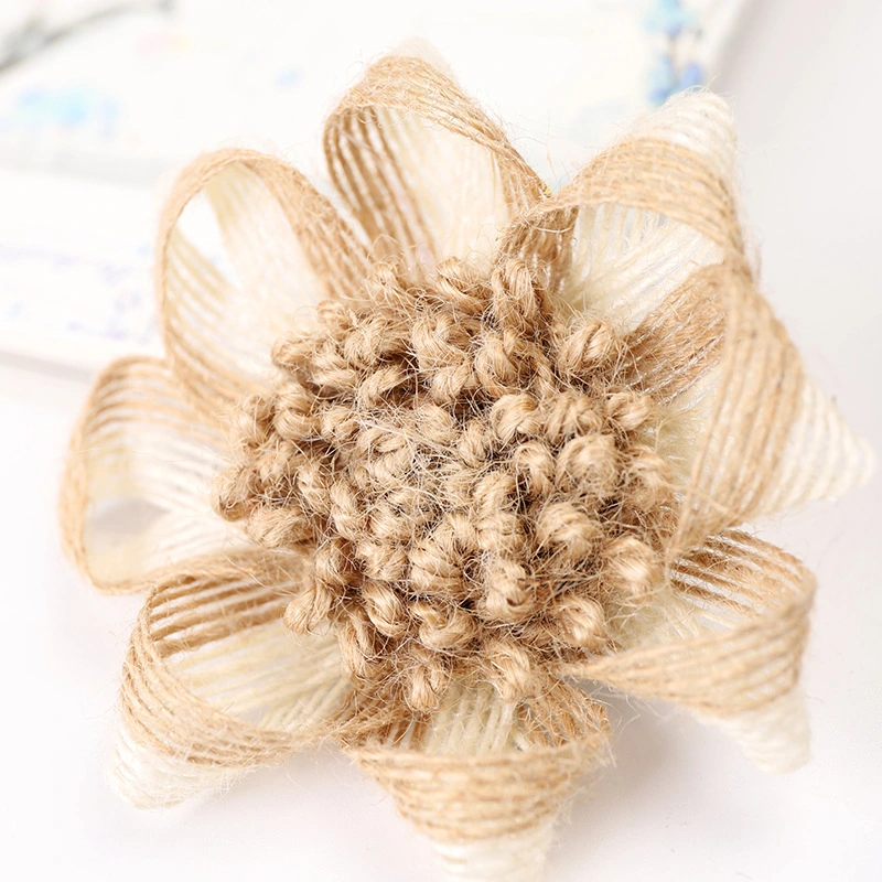 Jute Flowers DIY Craft Handmade Jute Burlap Flower for Party Wedding Decorative