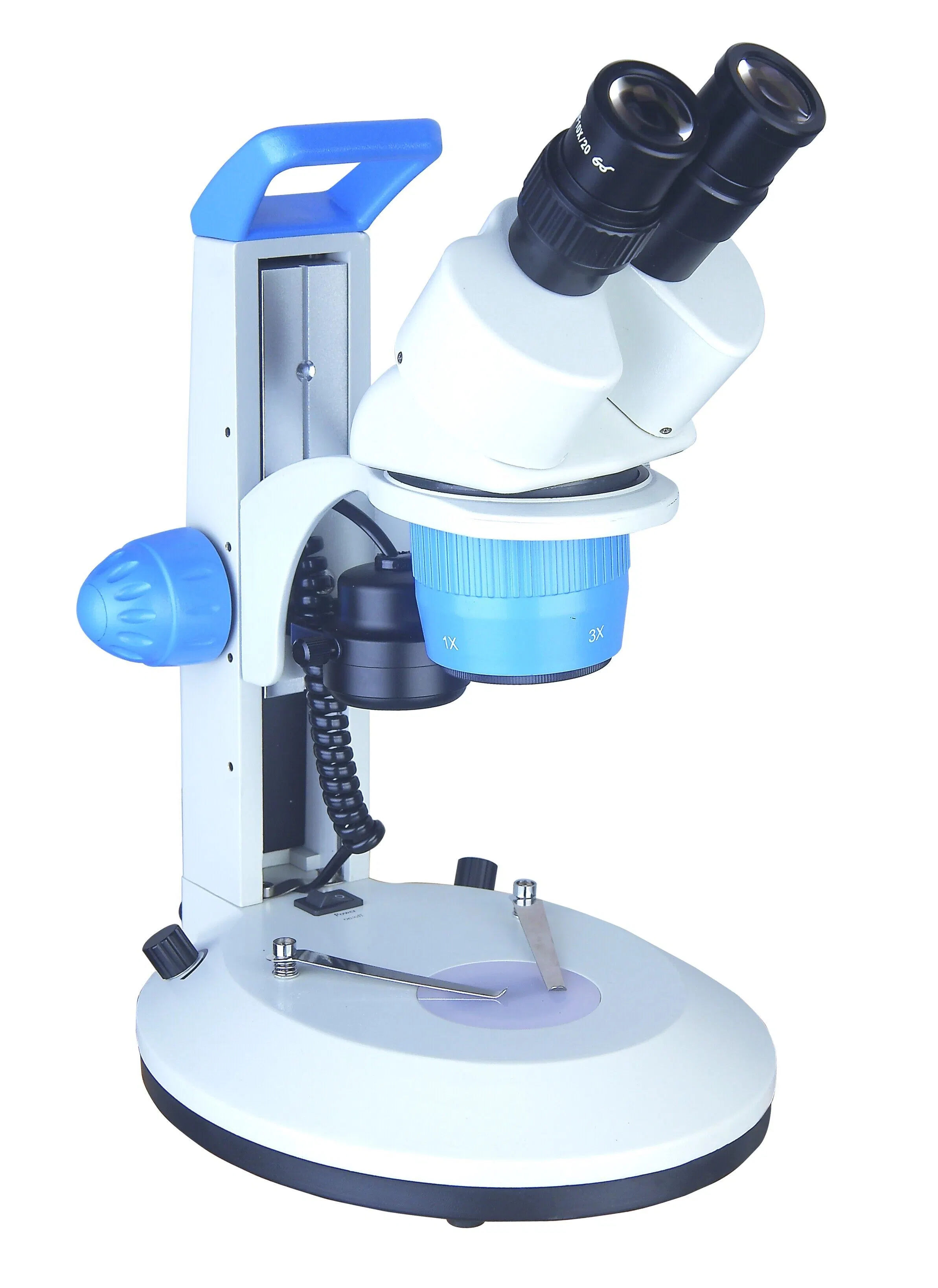Novo Design Zoom Microscópio estéreo com pega e o LED