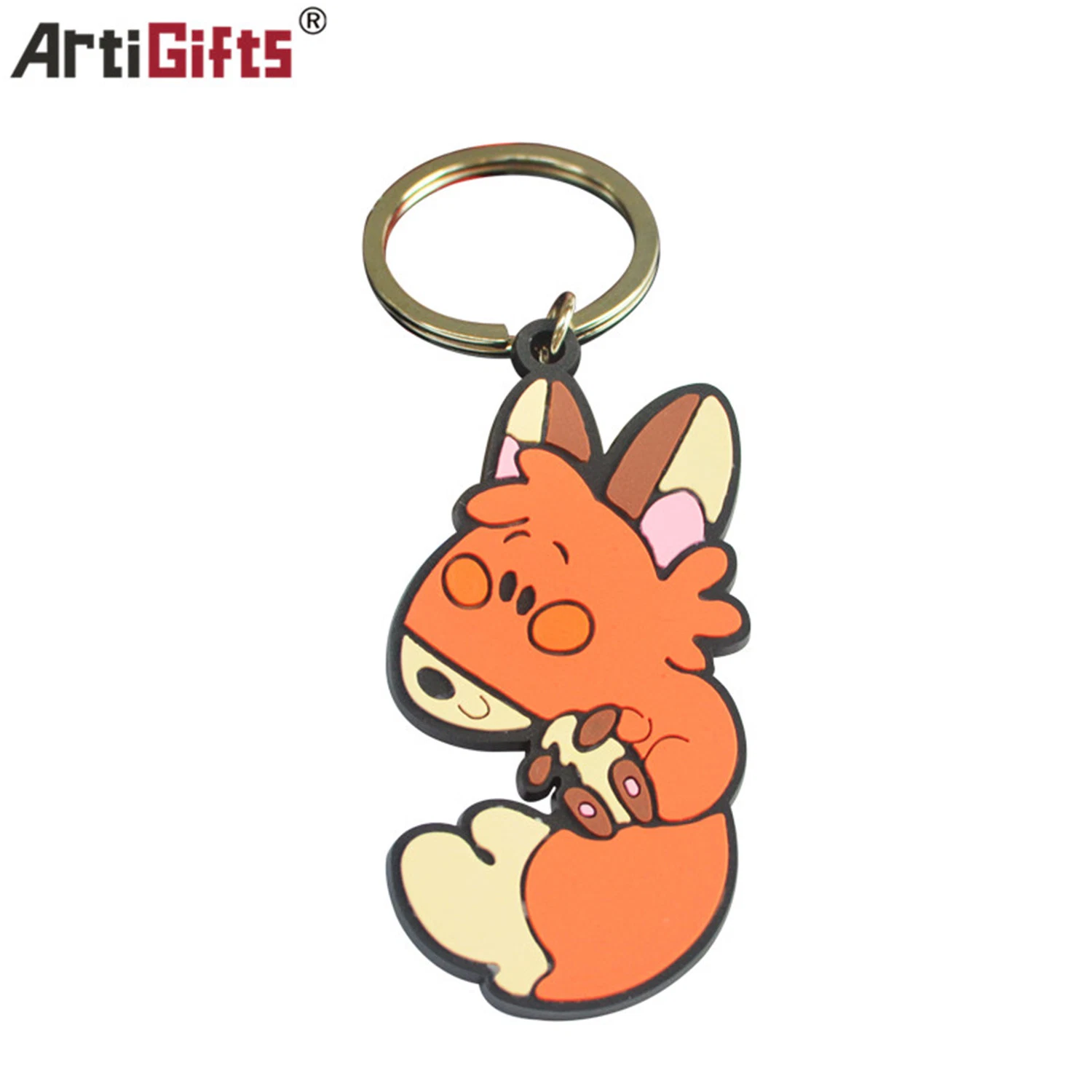 Promotional Logo Printed Rubber Keychain PVC Silicone Keyring