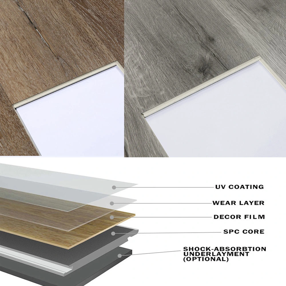 Free Sample Building Mateial Waterproof/Antiskid Flooring PVC Vinyl Spc Flooring Planks with IXPE Underlay