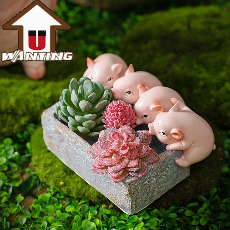 Hot Sale resina Piggy Bank Money Box decoración del hogar Regalo Estilo lindo