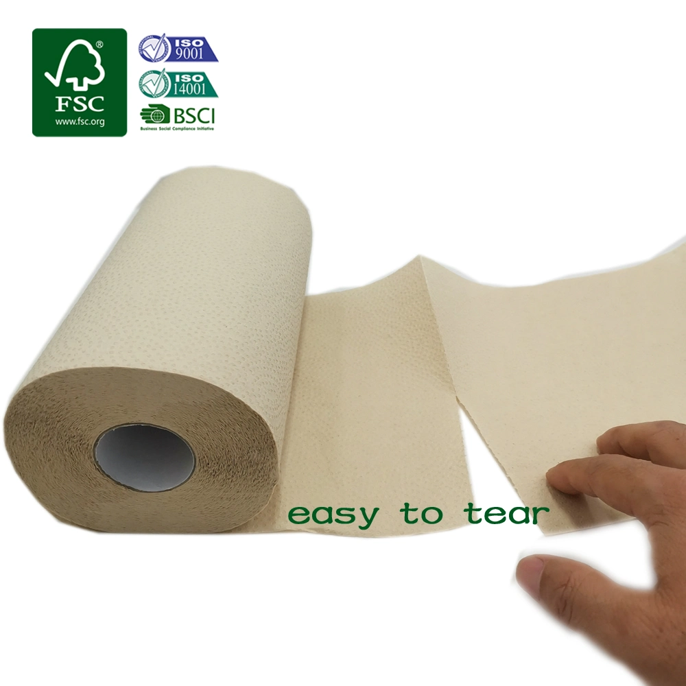 Amostra grátis altamente absorventes Bambu toalhas de papel 2 camadas de tecido de cozinha do rolo de papel