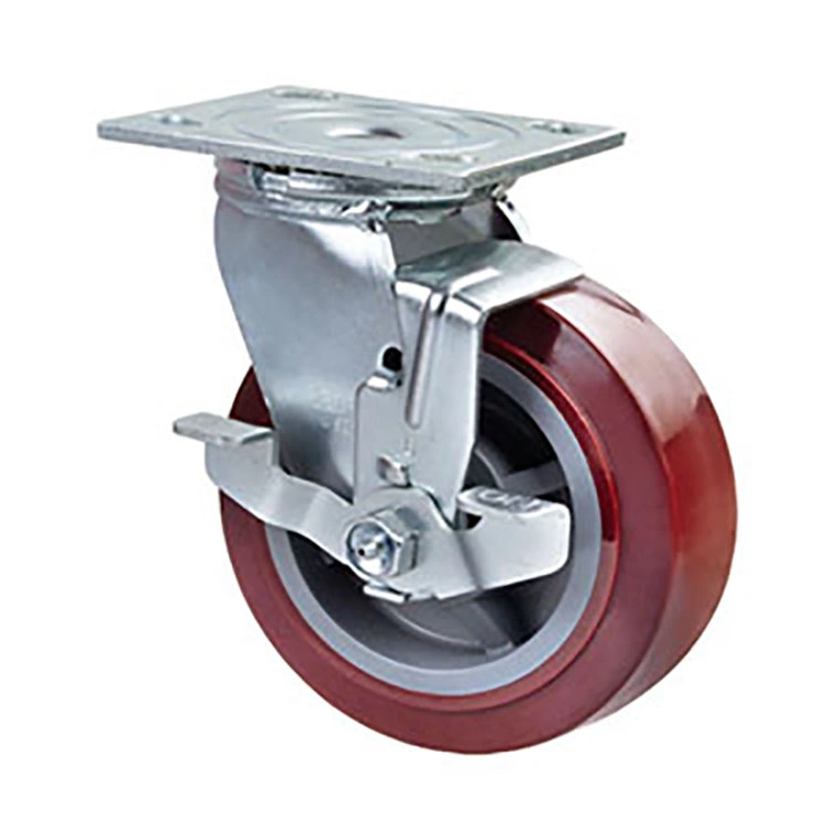 6 Inches Heavy Duty Rotating Swivel Caster with PU Wheel (Stainless steel)