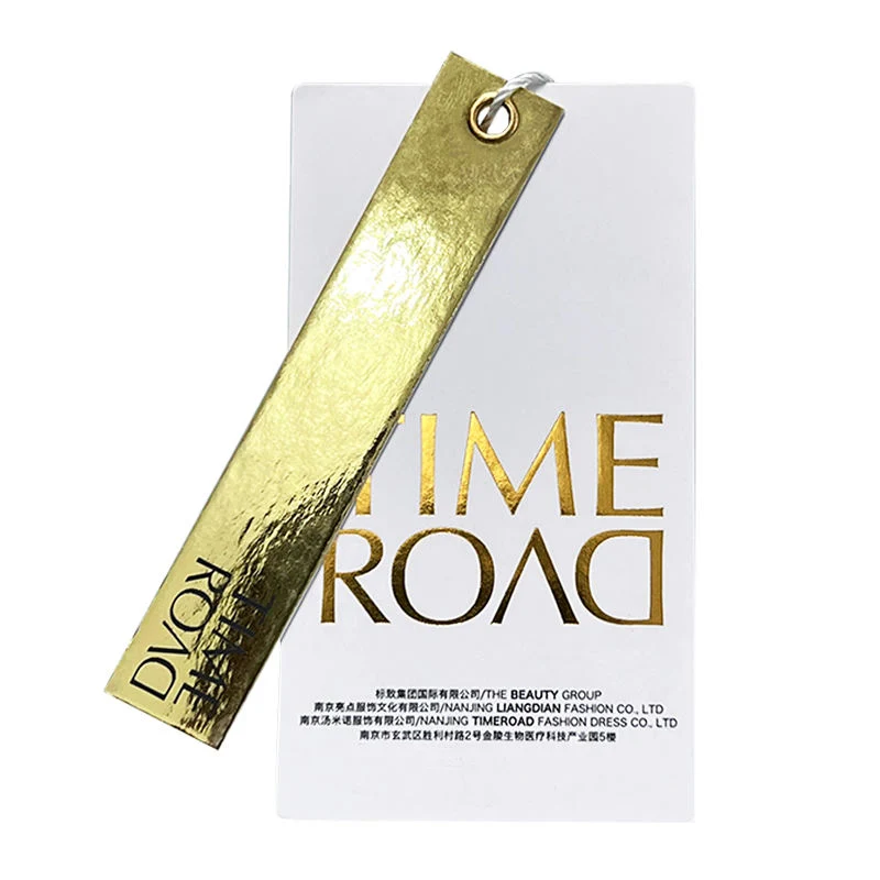 Gold Foil Garment Accessories Dazzling Hangtag for Clothing Own Logo