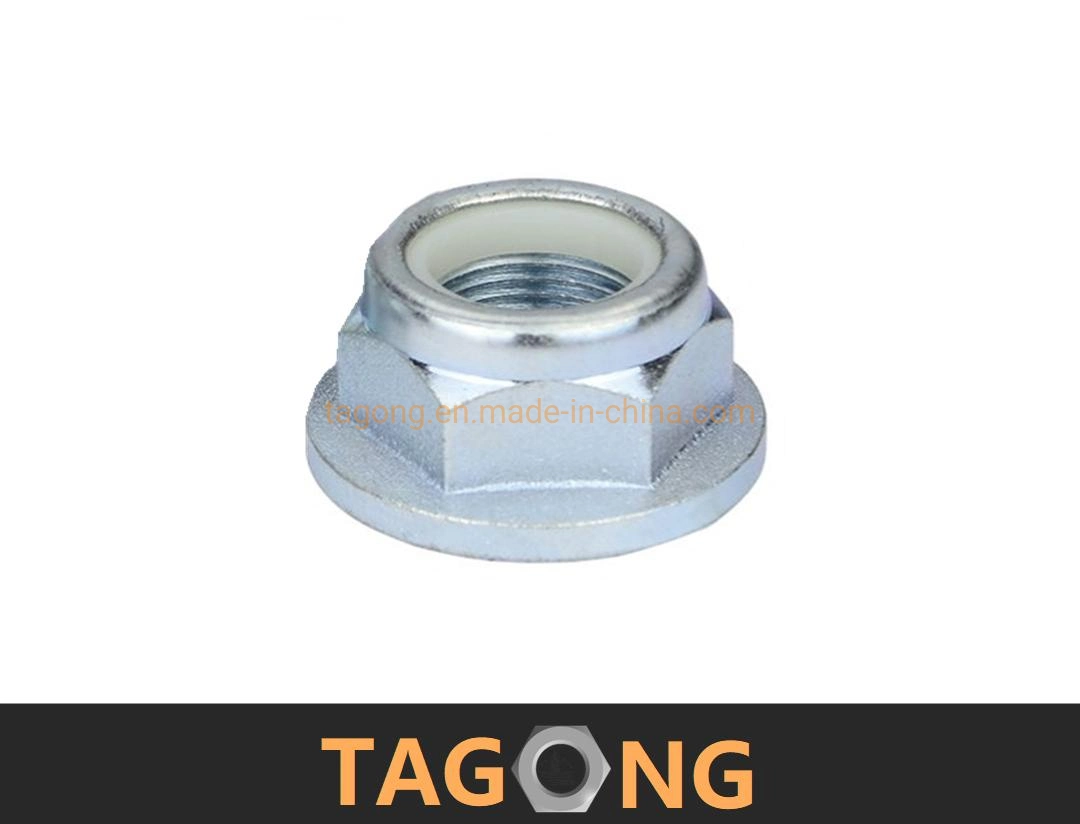 Zinc Class10 M10 Selflock Nylon Prevailing Torque Flange Nuts DIN1666