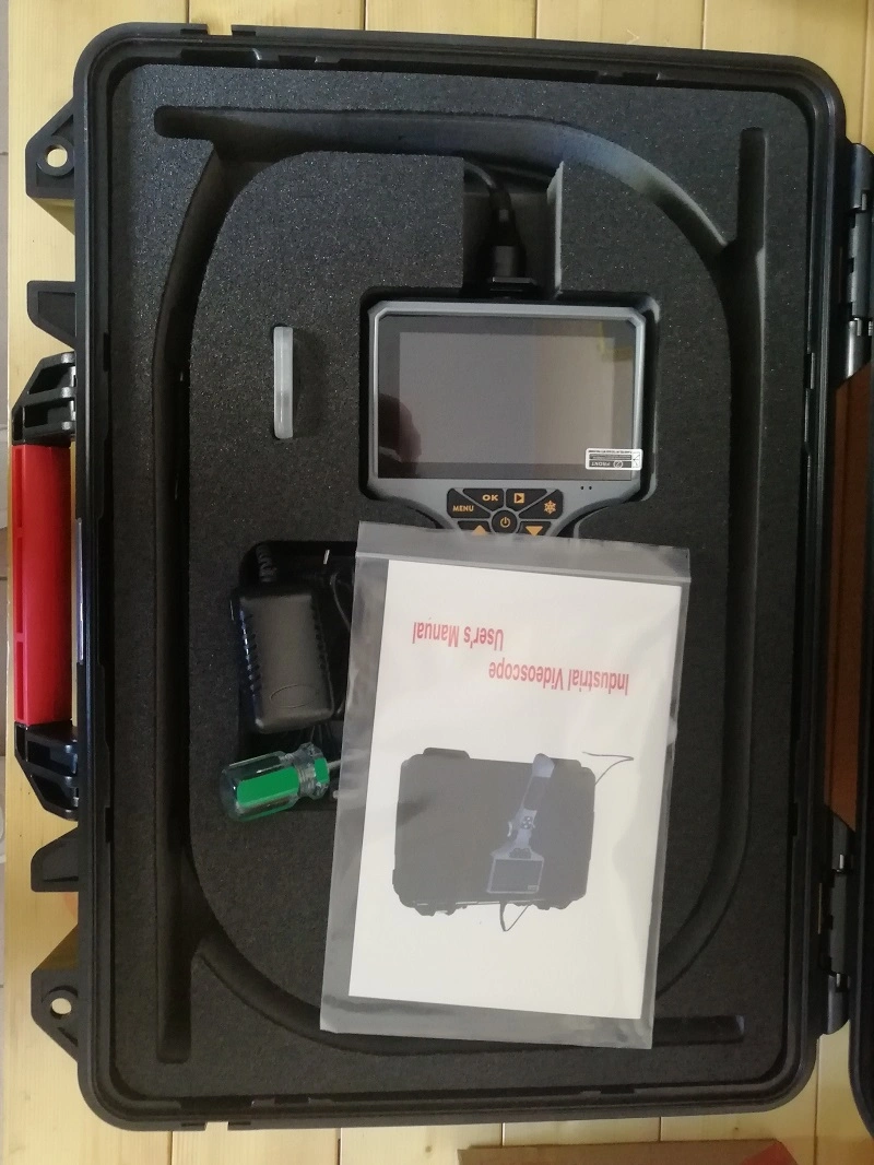 Portable Industry Borescope Inspection Camera Adjustable LED Lights 5.0&prime; &prime; Display Optical Fiber Light