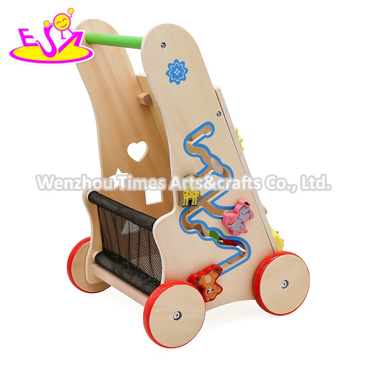 2020 Best Design Activity Play Wooden Baby Walker with Wheels W16e146