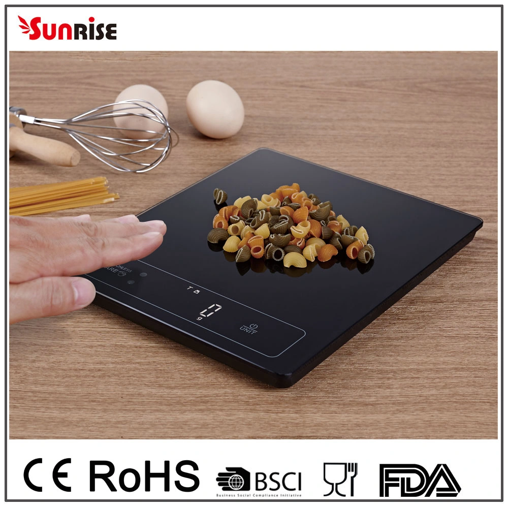 Zhongshan Glass New Arrival Electronic Weighing Kitchen Scale Touchless Infrared Induction LED Digital Scale