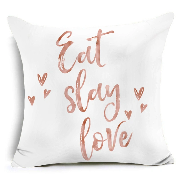 Rose Gold Printing Decoration Pillow on Sofa